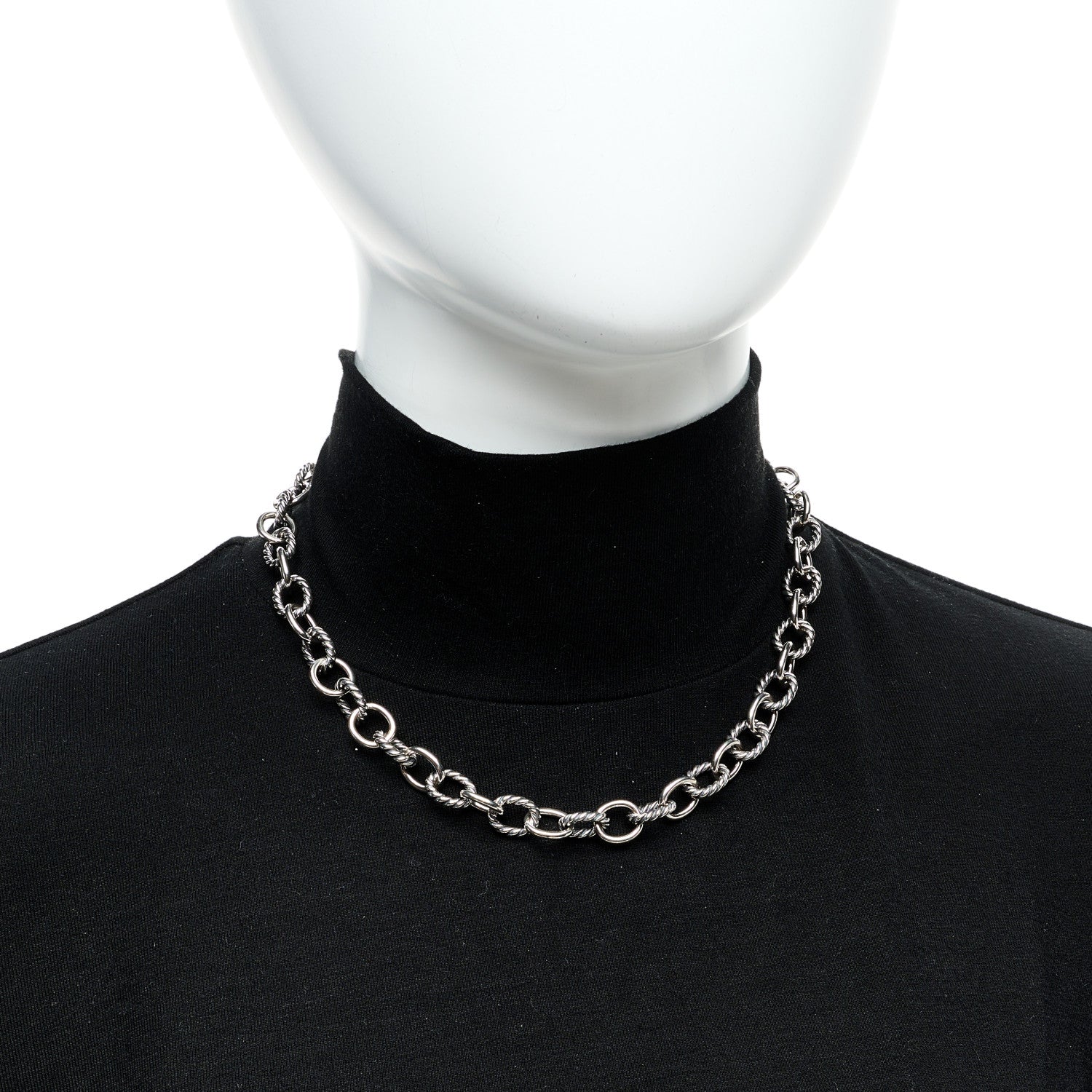 David Yurman Sterling Silver 10mm Medium Oval Link Necklace 2 of 6