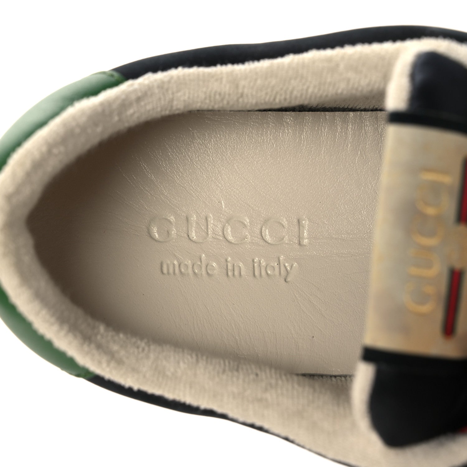 Gucci Nylon Nubuck Web Mens Screener Sneakers 8.5 Black Vintage Green 7 of 7