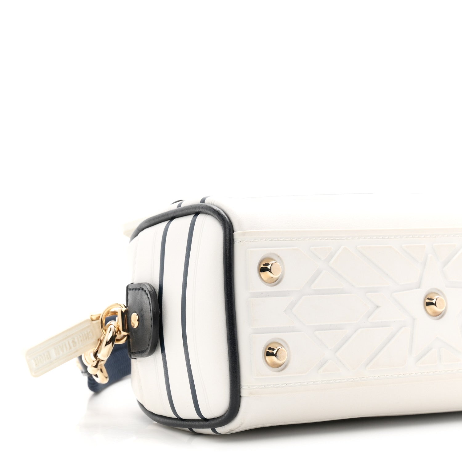 Christian Dior Calfskin Micro Dior Vibe Zip Bowling Bag White 9 of 11