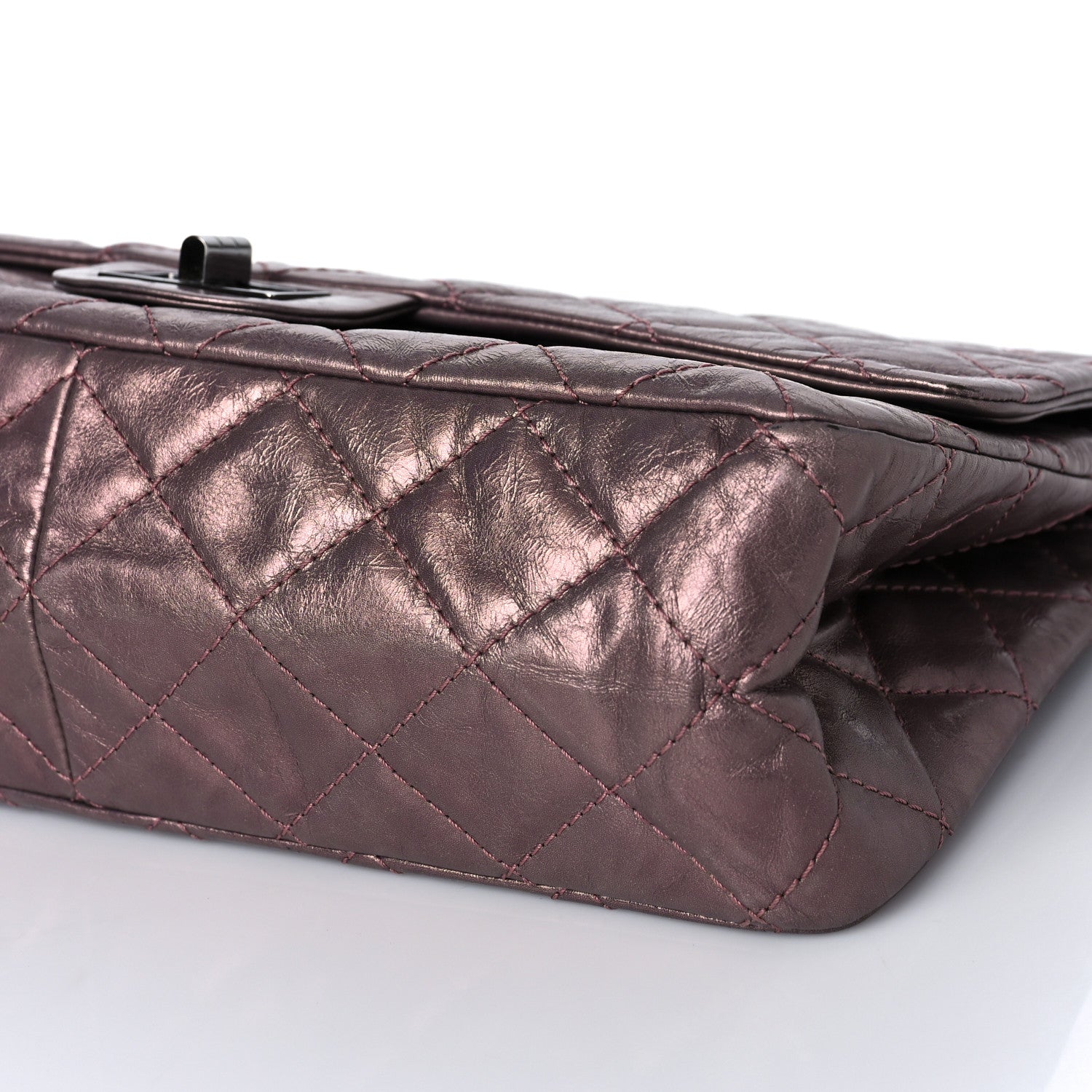 Chanel Metallic Aged Calfskin Quilted 2.55 Reissue 227 Flap Rose Fonce 8 of 9