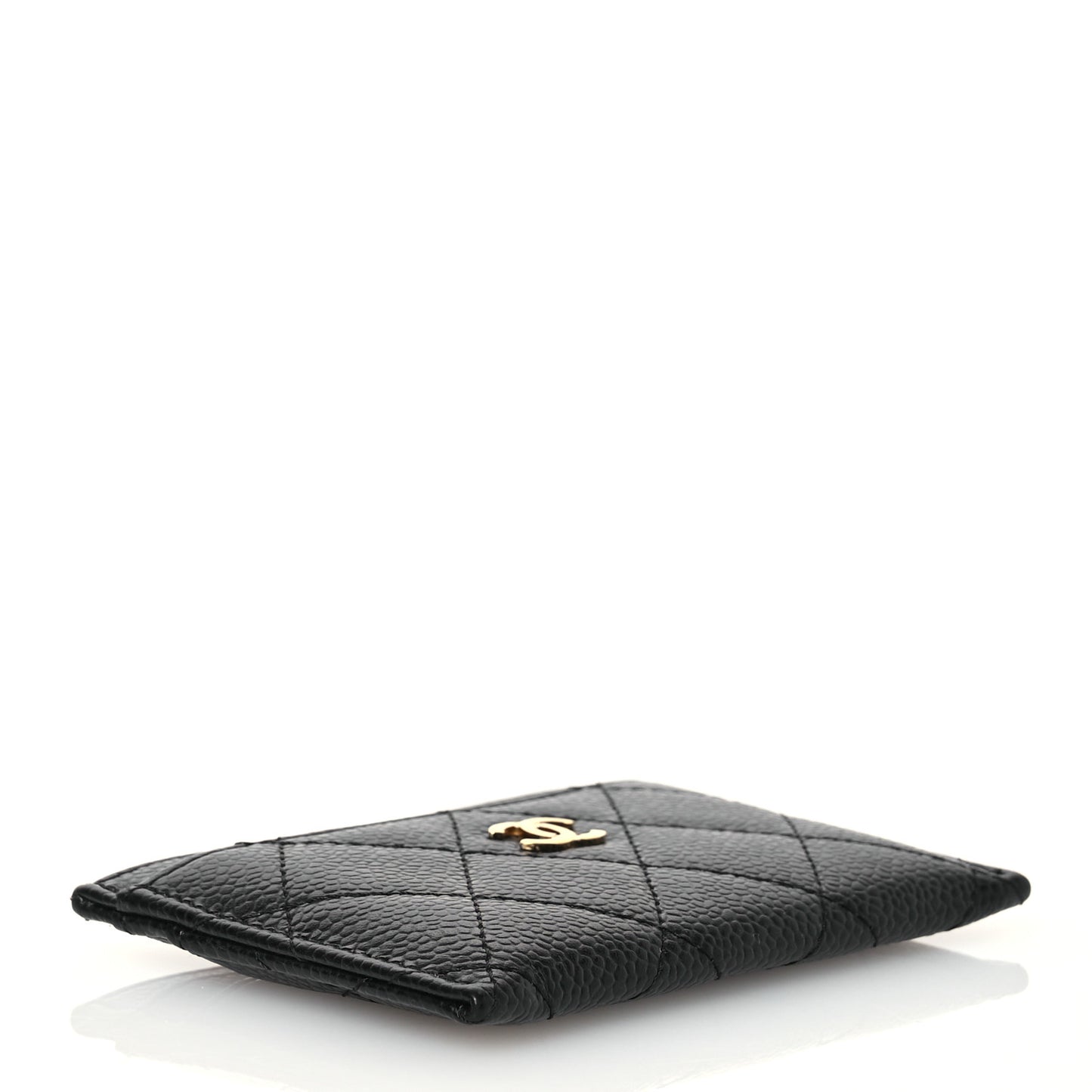 Caviar Quilted Card Holder Black