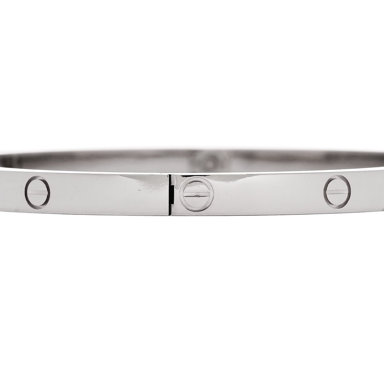 Cartier 18K White Gold Small LOVE Bracelet 16 5 of 8