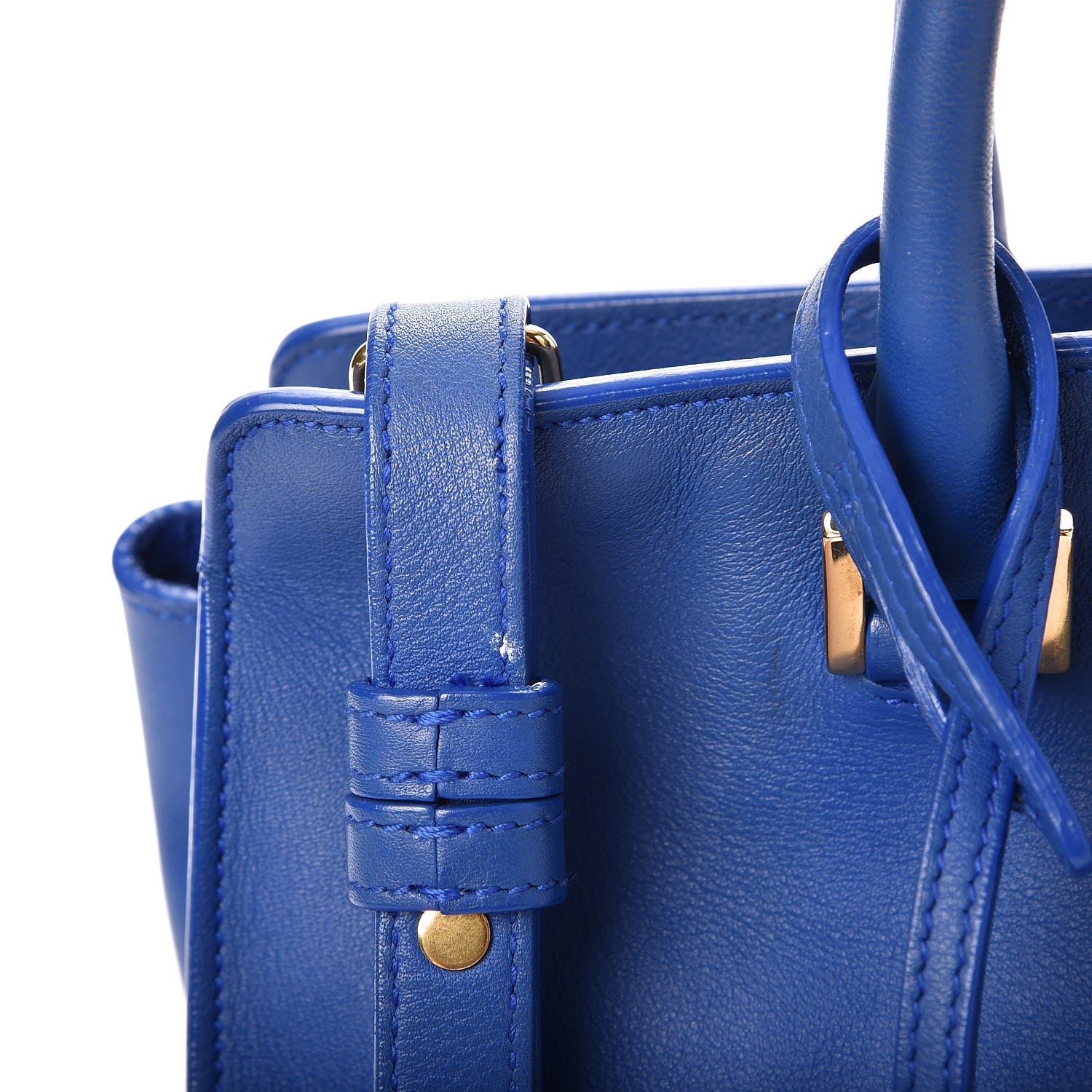 Saint Laurent Calfskin Monogram Baby Cabas Blue Majorelle 11 of 21