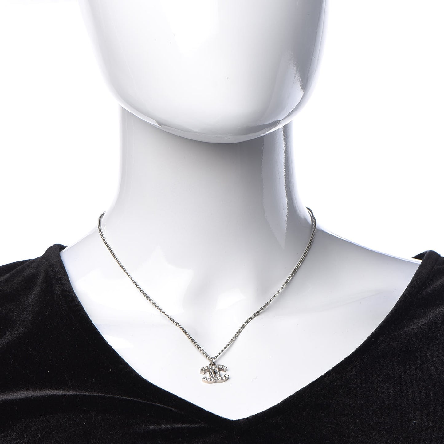 Crystal Timeless CC Necklace Silver