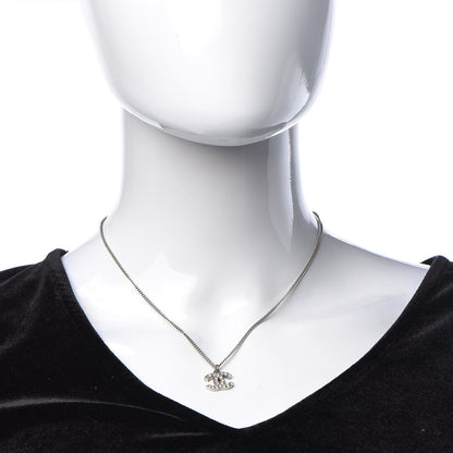 Chanel Crystal Timeless CC Necklace Silver 2 of 5