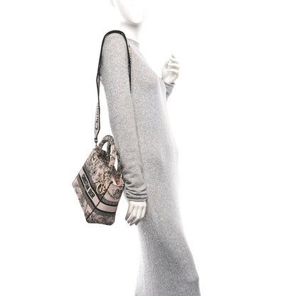 Christian Dior Canvas Embroidered Jardin Botanique Medium Lady D-Lite Light Pink Black 2 of 10