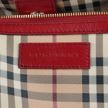 Burberry Haymarket Check Small Canterbury Tote Military Red 5 of 8