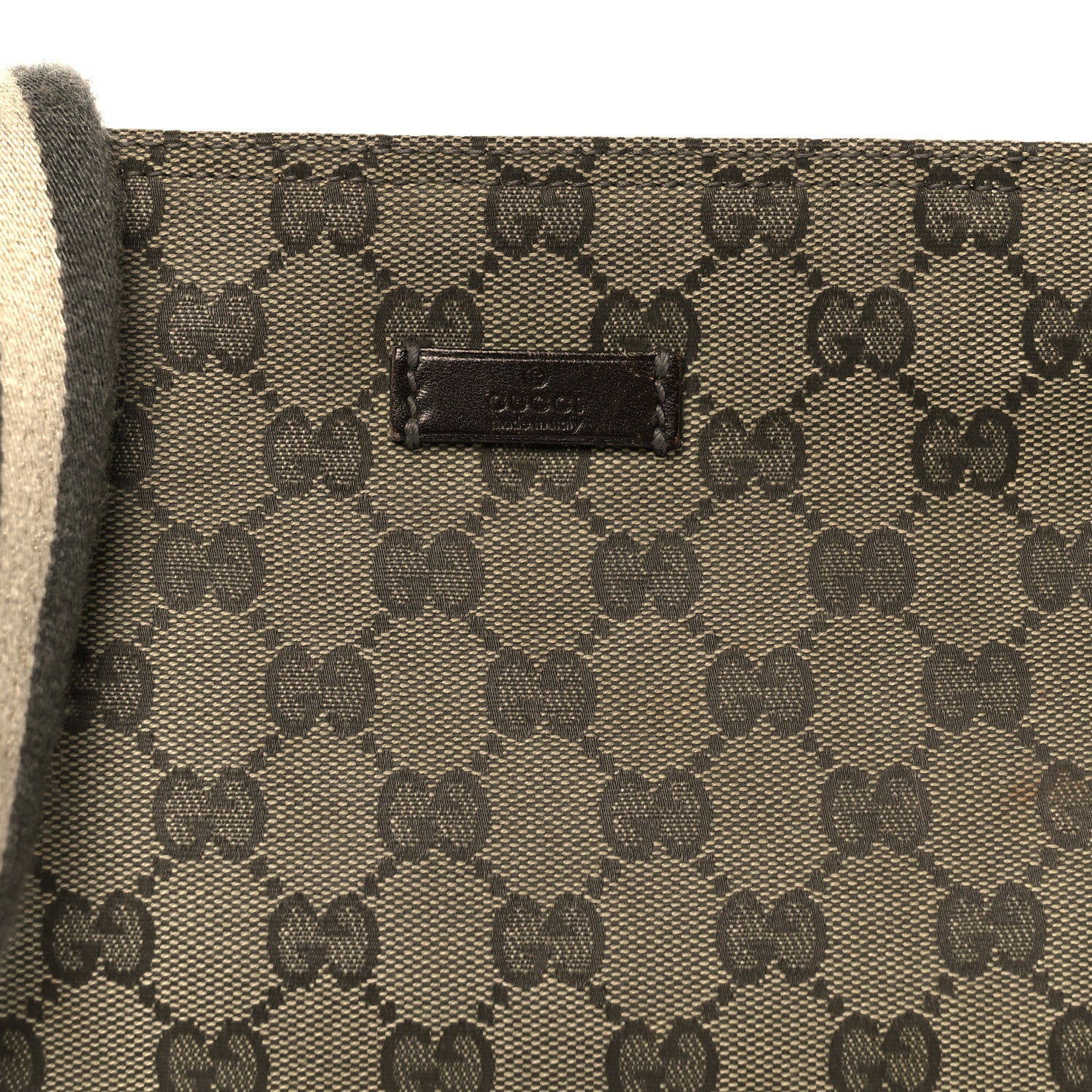 Gucci Monogram Web Small Flat Messenger Crossbody Green 9 of 11