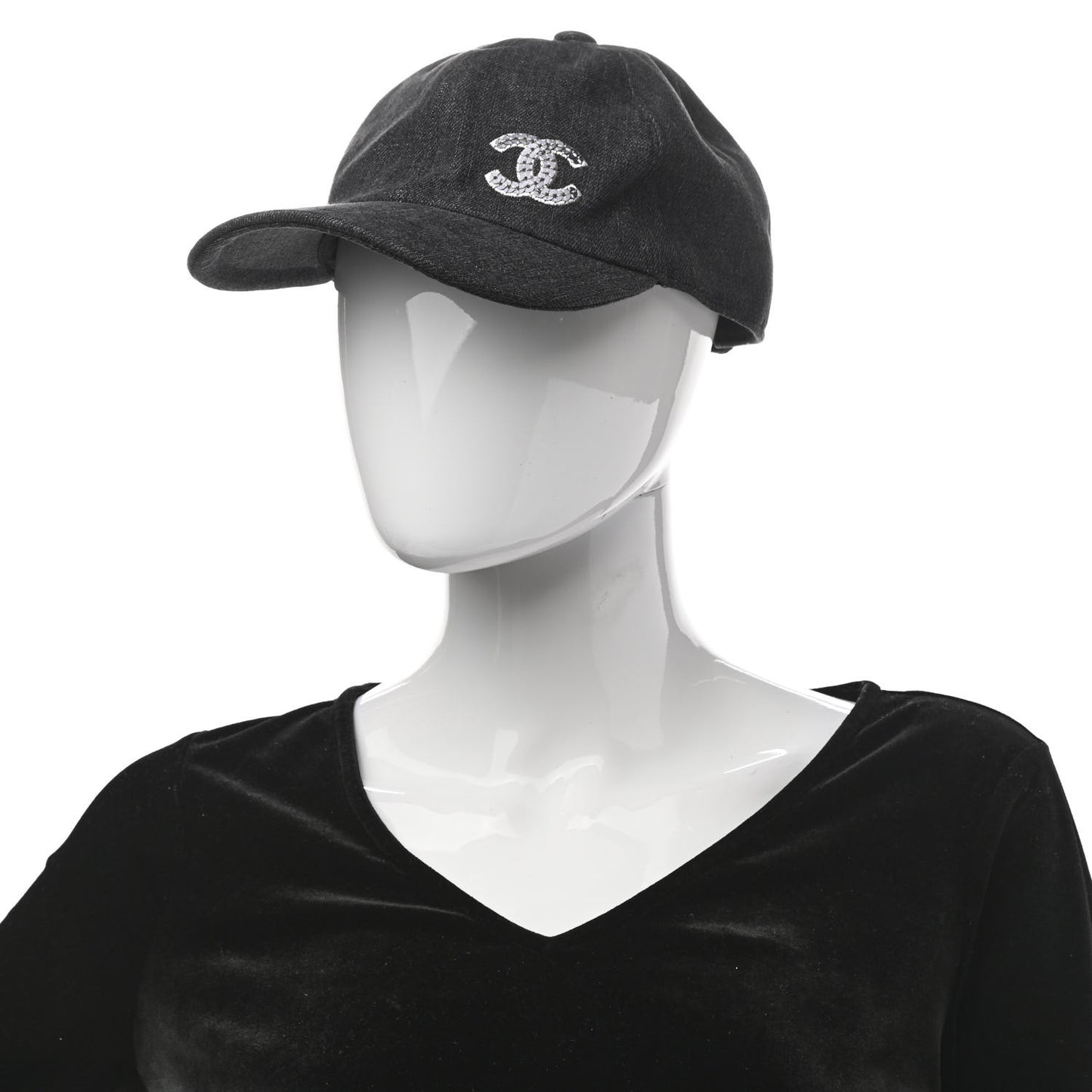 Cotton Sequin CC Cap Hat Black
