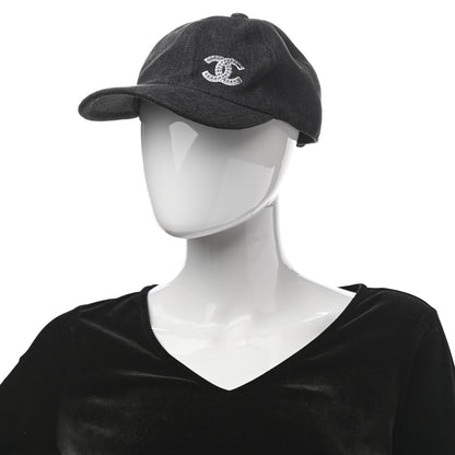 Chanel Cotton Sequin CC Cap Hat Black 2 of 8