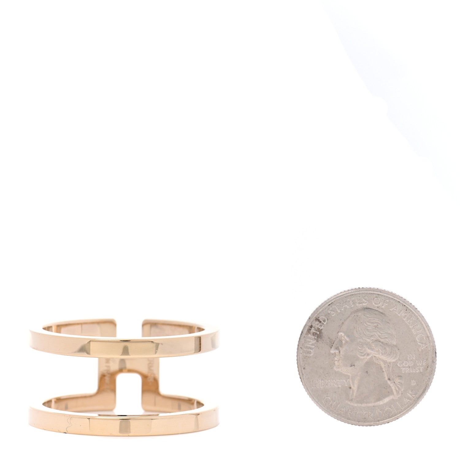 Hermes Permabrass H en Rond Scarf Ring Rose Gold 2 of 7