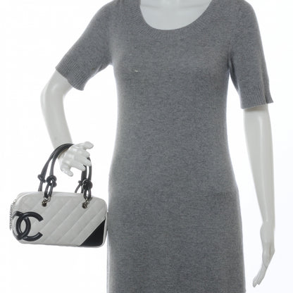 Chanel Calfskin Quilted Small Cambon Bowler White Black 2 of 7