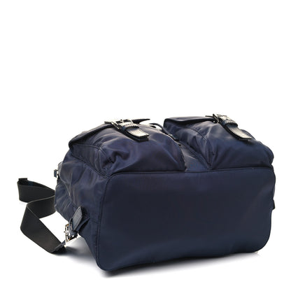 Prada Tessuto Nylon Medium Backpack Blue Black 3 of 4
