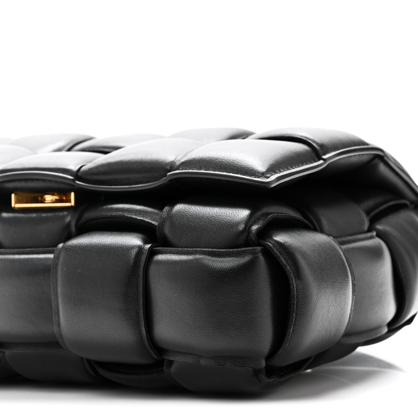 Nappa Maxi Intreccio Padded Cassette Crossbody Bag Black Black