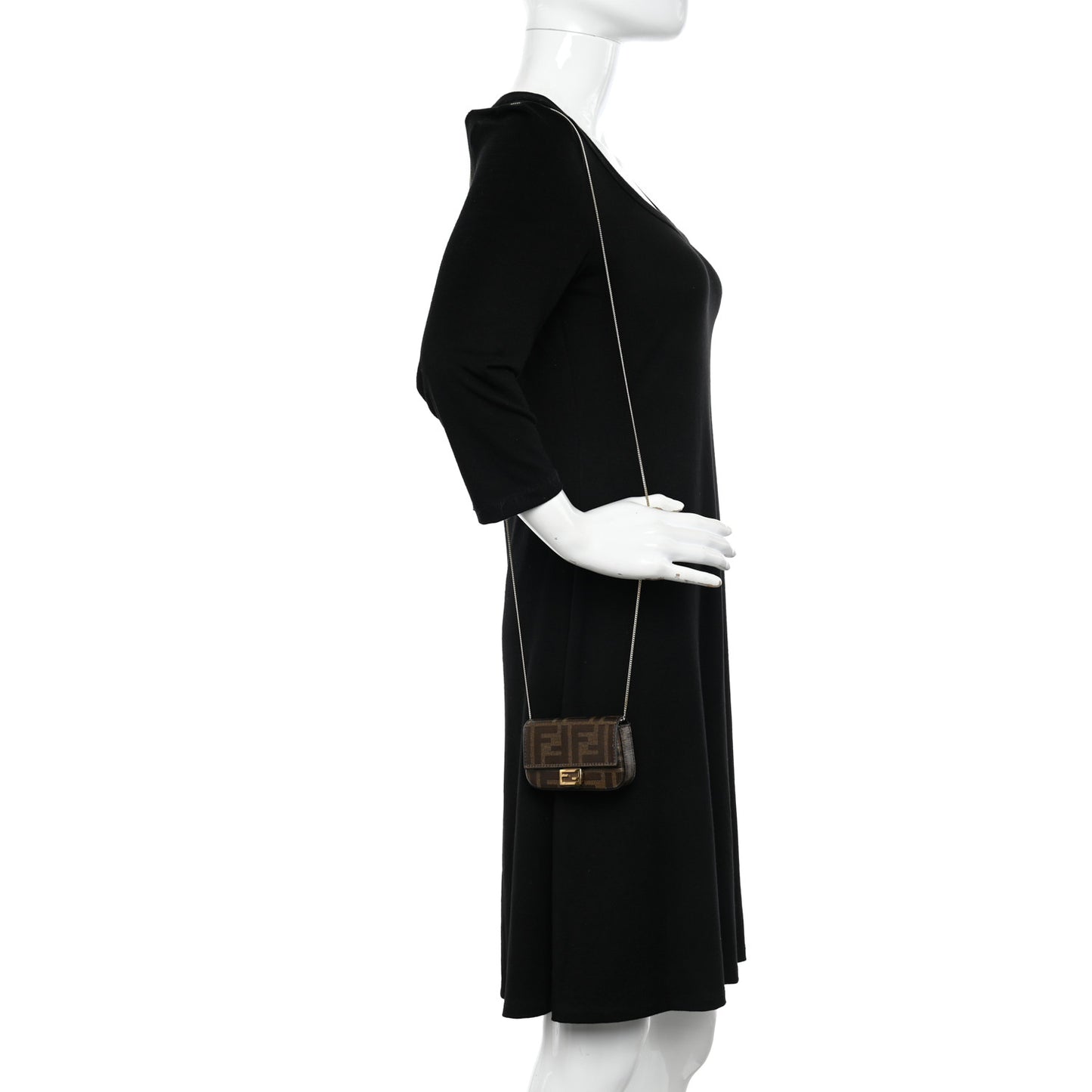 Glazed Fabric FF 1974 Nano Baguette Charm Mogano Panna
