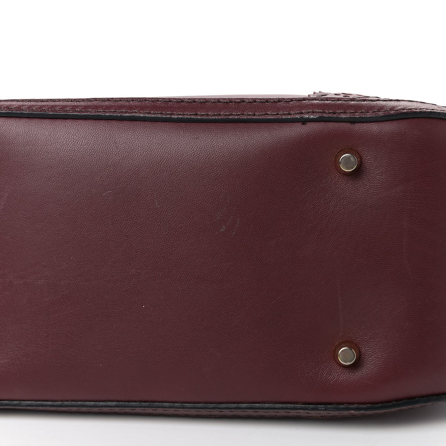 Calfskin Small Orchard Bowling Bag Burgundy Red