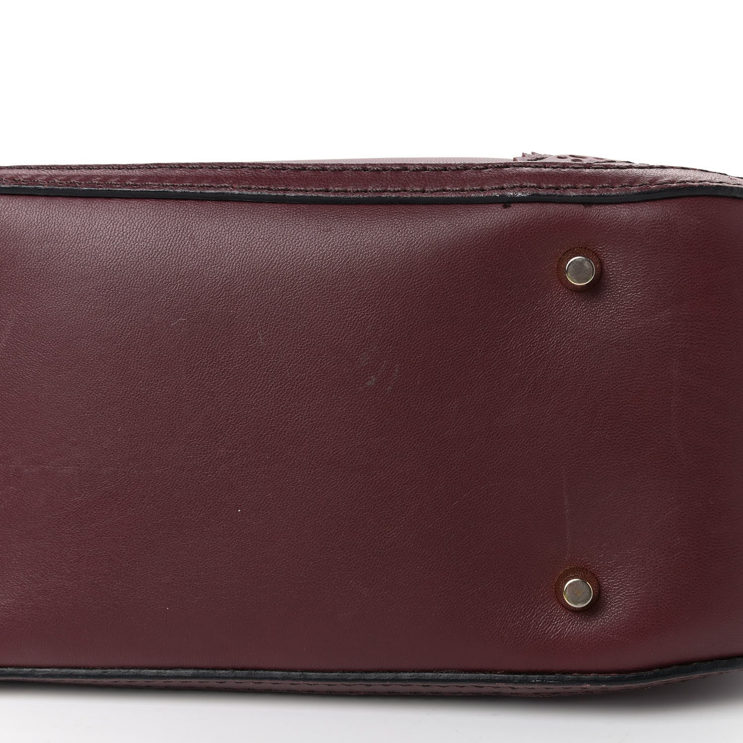 Burberry Calfskin Small Orchard Bowling Bag Burgundy Red 11 of 13