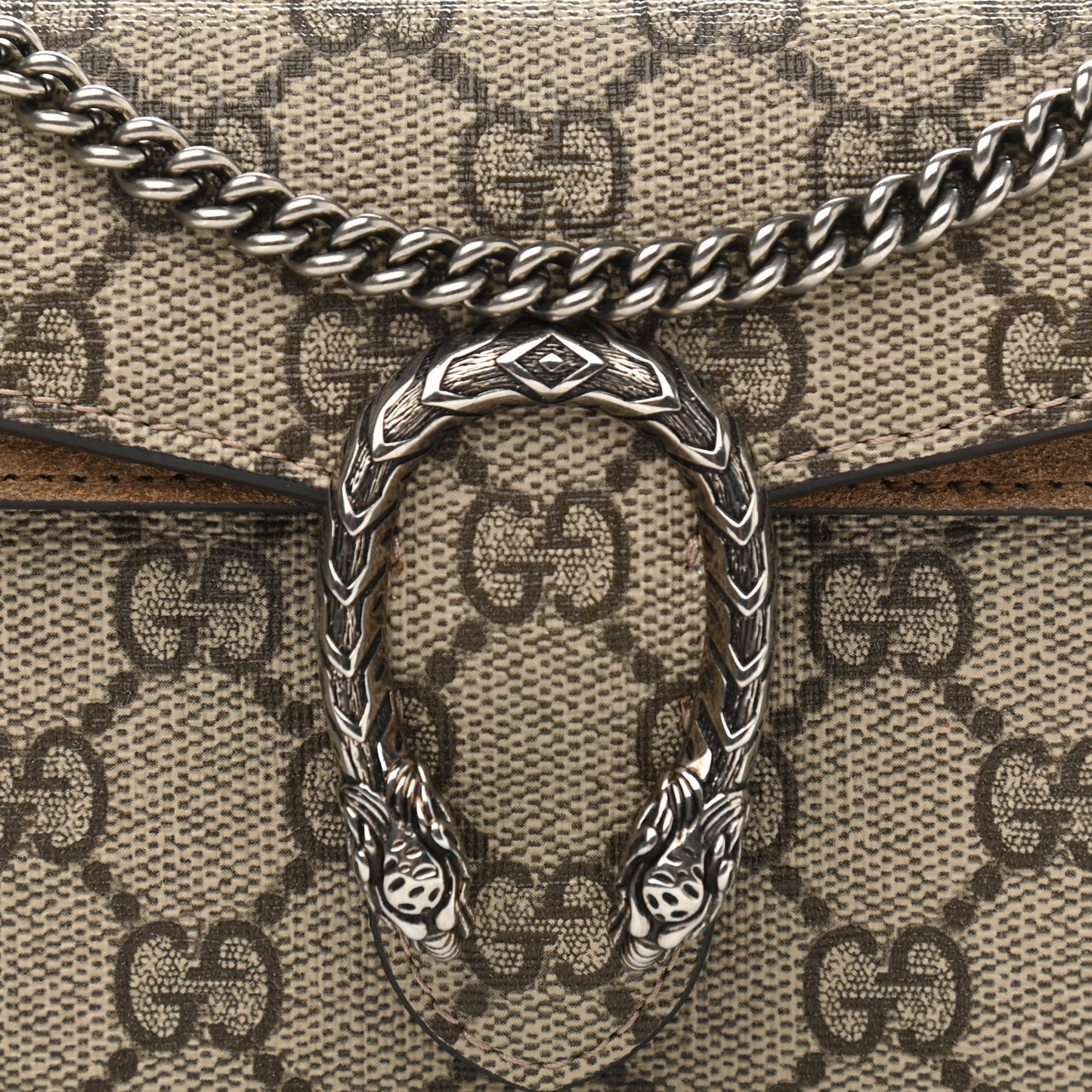 GG Supreme Monogram Super Mini Dionysus Shoulder Bag Taupe
