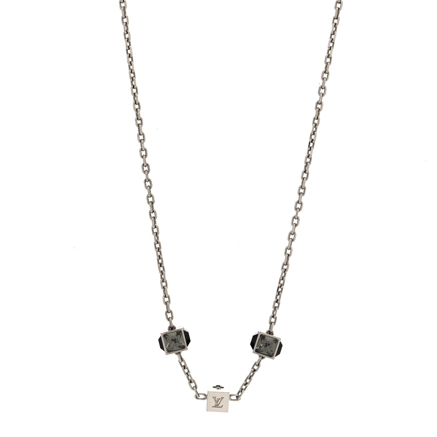 Louis Vuitton Swarovski Gamble Short Necklace Silver 1 of 4