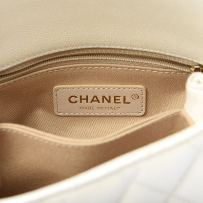 Chanel Iridescent Caviar Quilted Extra Mini Coco Handle Flap Ivory 6 of 11
