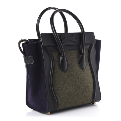 Celine Felt Smooth Calfskin Micro Tri-Color Luggage Khaki 3 of 10