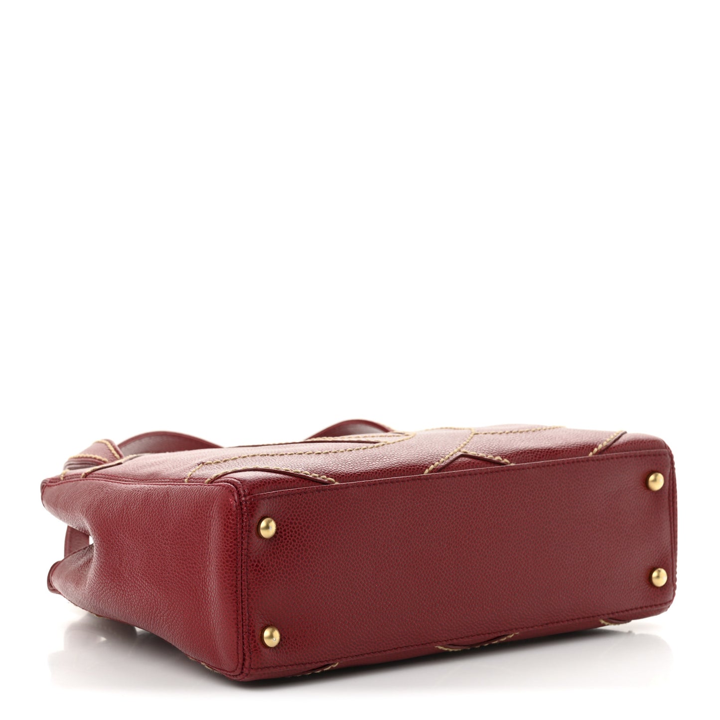 Caviar CC Stitched Tote Red