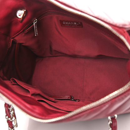 Chanel Lambskin Chevron Quilted Shoulder Bag Burgundy 5 of 10