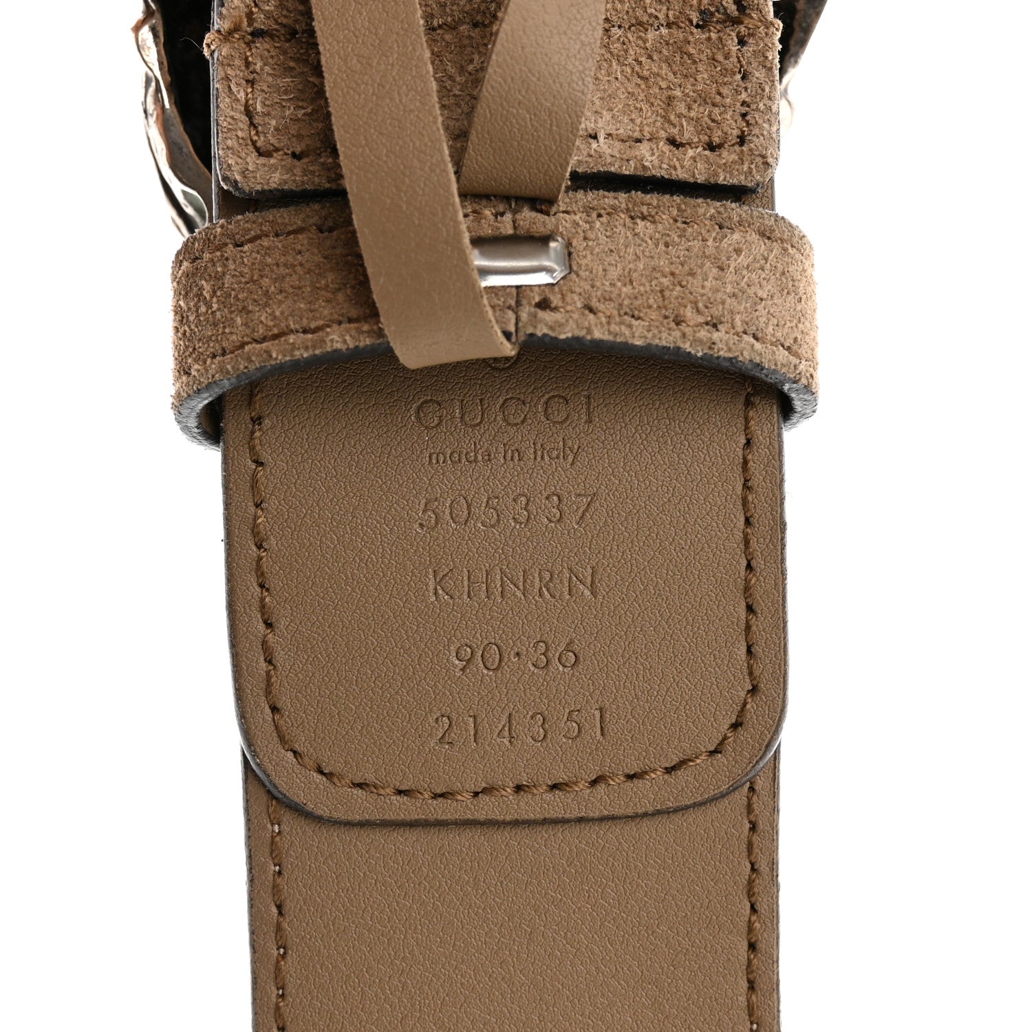 Gucci GG Supreme Monogram Suede Dionysus 40mm Belt 90 36 Beige Taupe 5 of 7