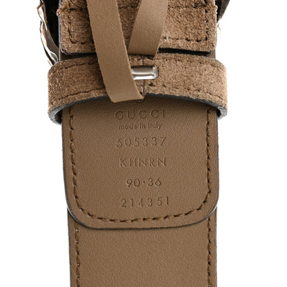 Gucci GG Supreme Monogram Suede Dionysus 40mm Belt 90 36 Beige Taupe 5 of 7