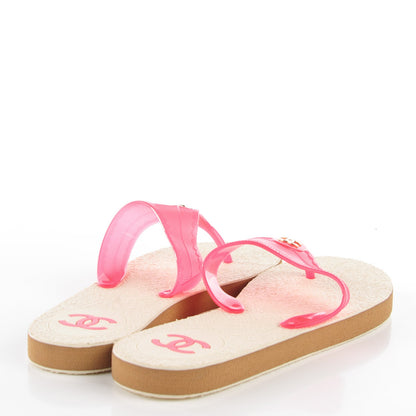 Chanel Rubber CC Thong Sandals 41 Pink 4 of 8