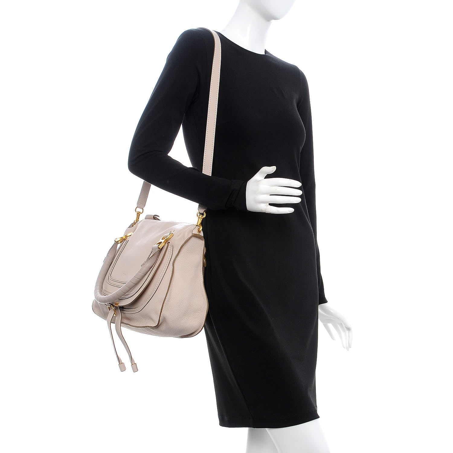 Chloe Calfskin Medium Marcie Satchel Abstract White 2 of 8