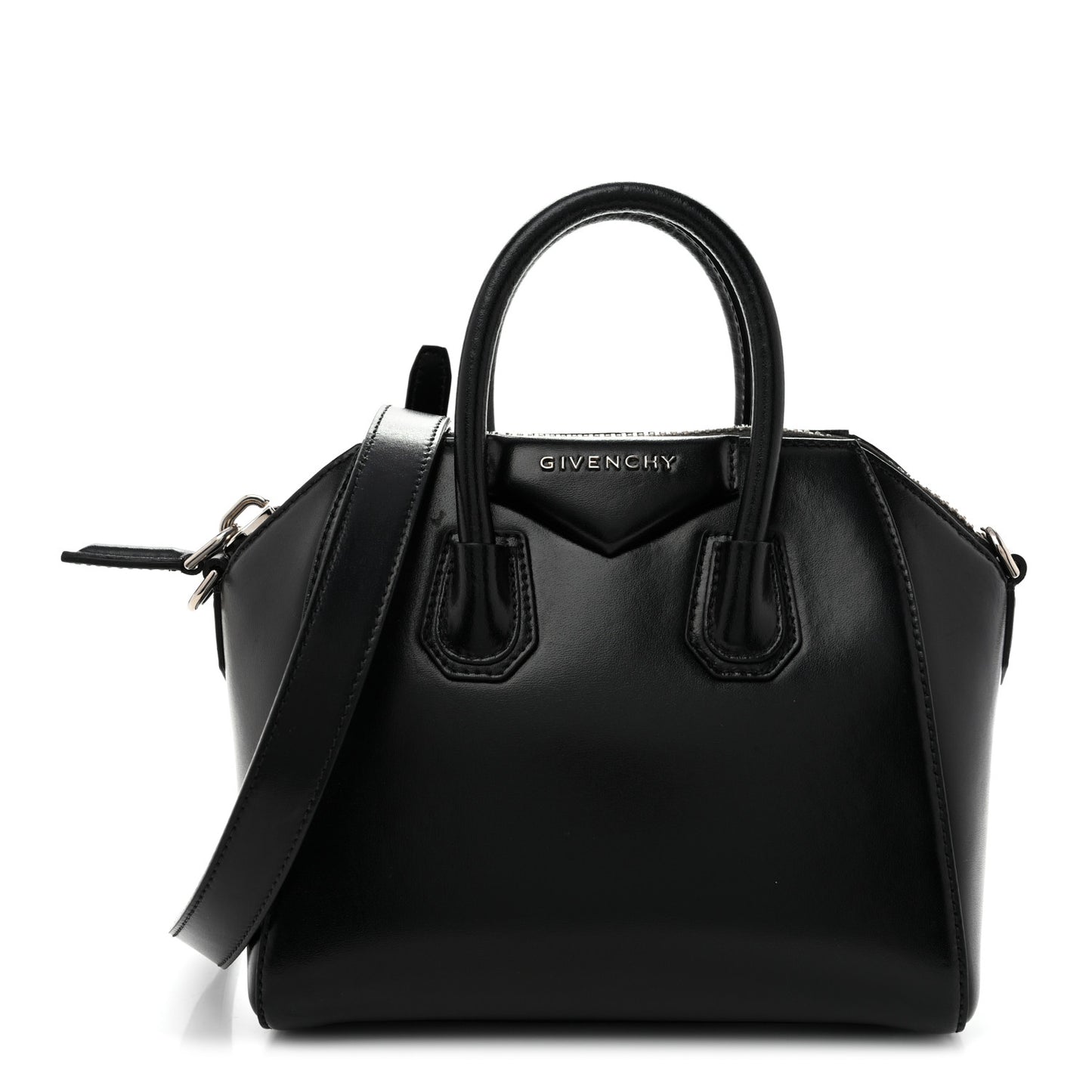 Shiny Lord Calfskin Mini Antigona Black