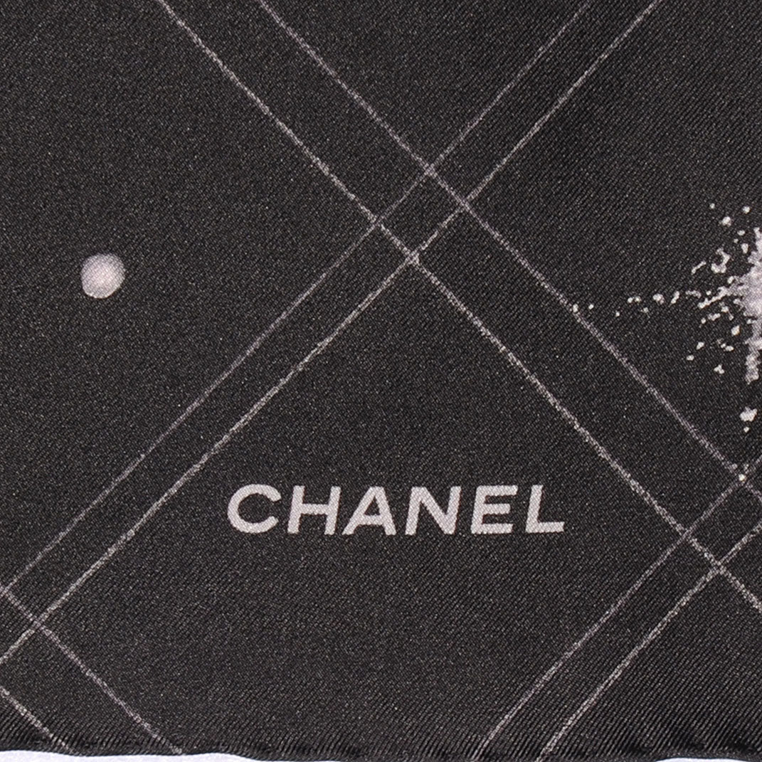 Chanel Silk Lion CC Scarf Black 3 of 10