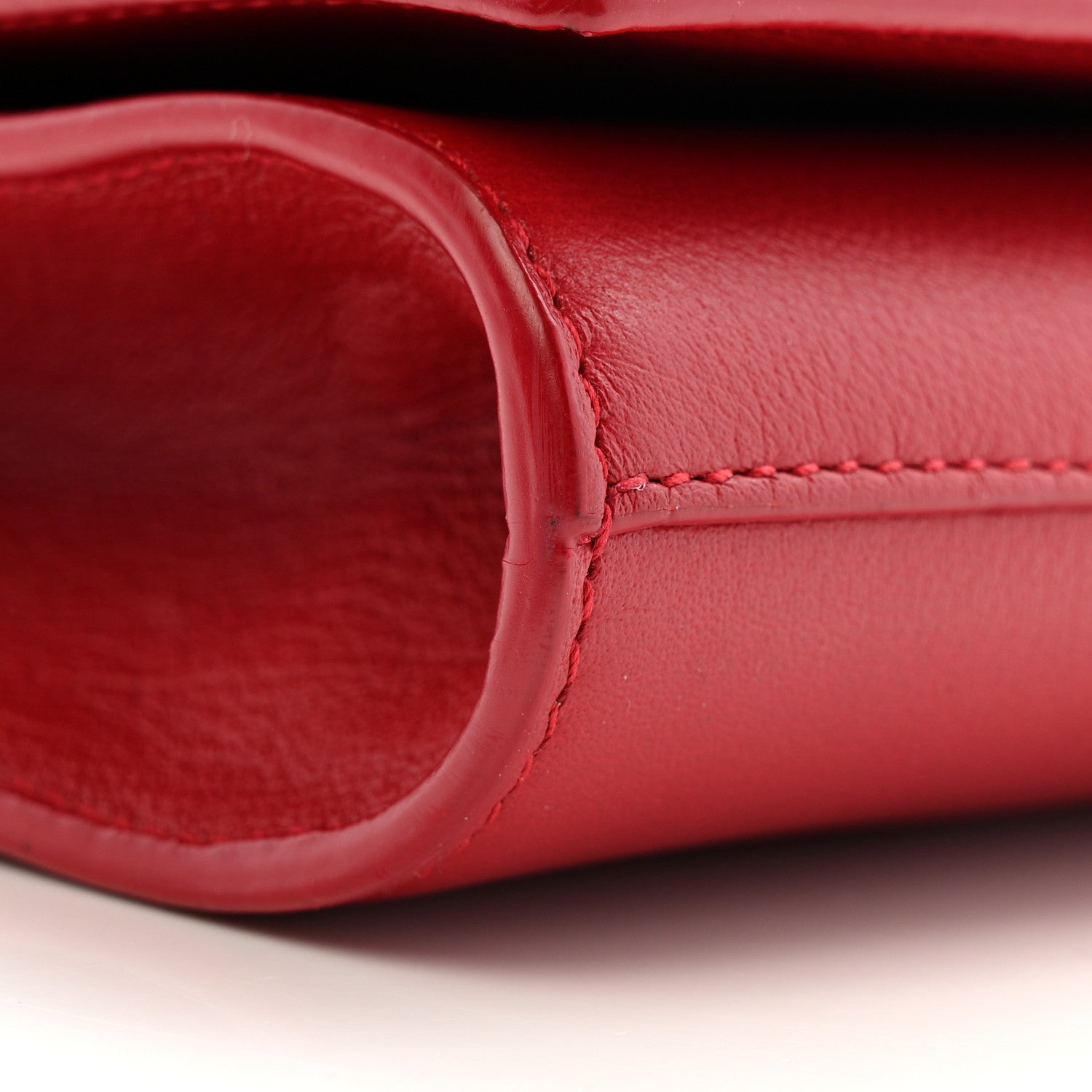 Saint Laurent Calfskin Monogram Large Belle De Jour Clutch Red 8 of 9
