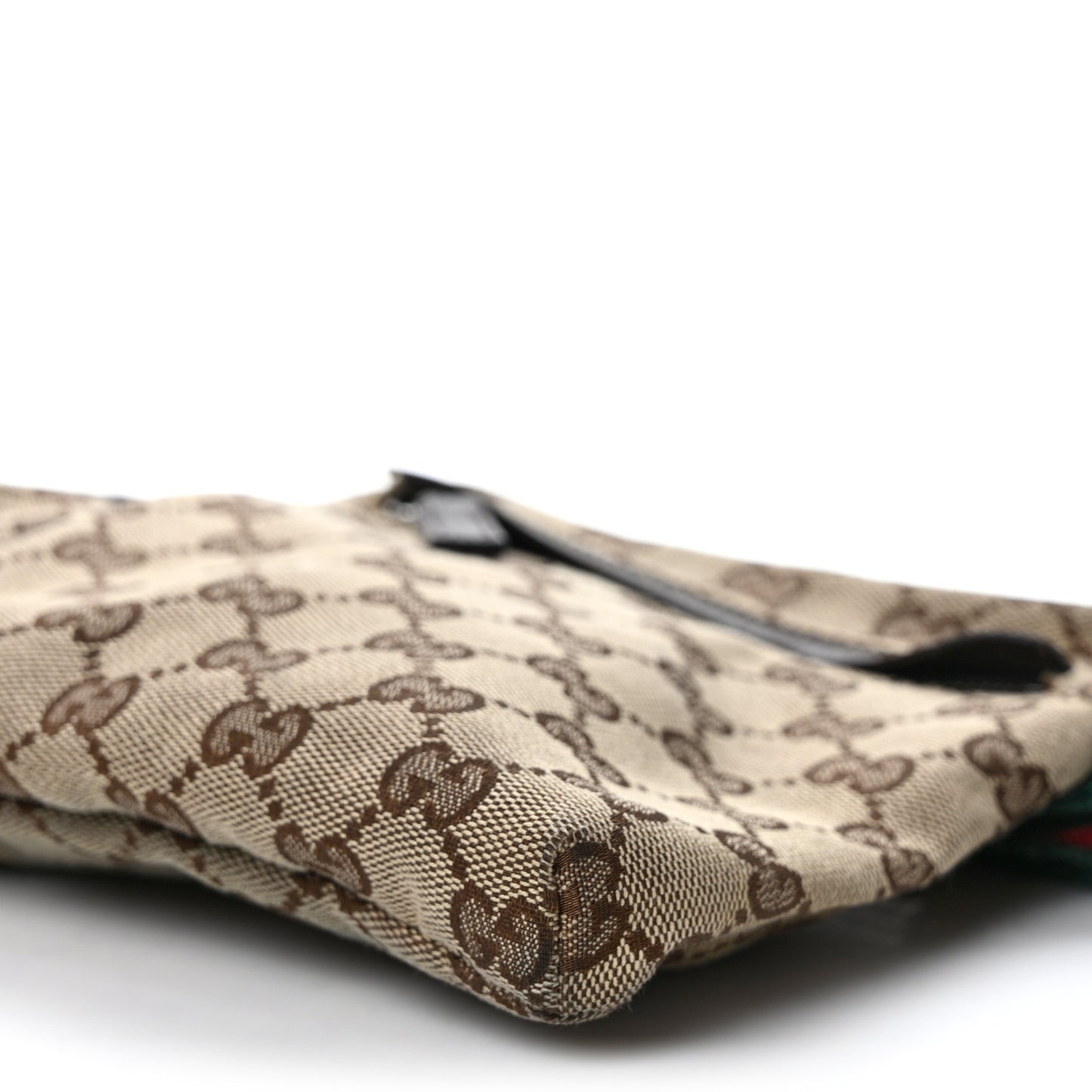 GG Monogram Web Double Pocket Belt Bag Dark Brown