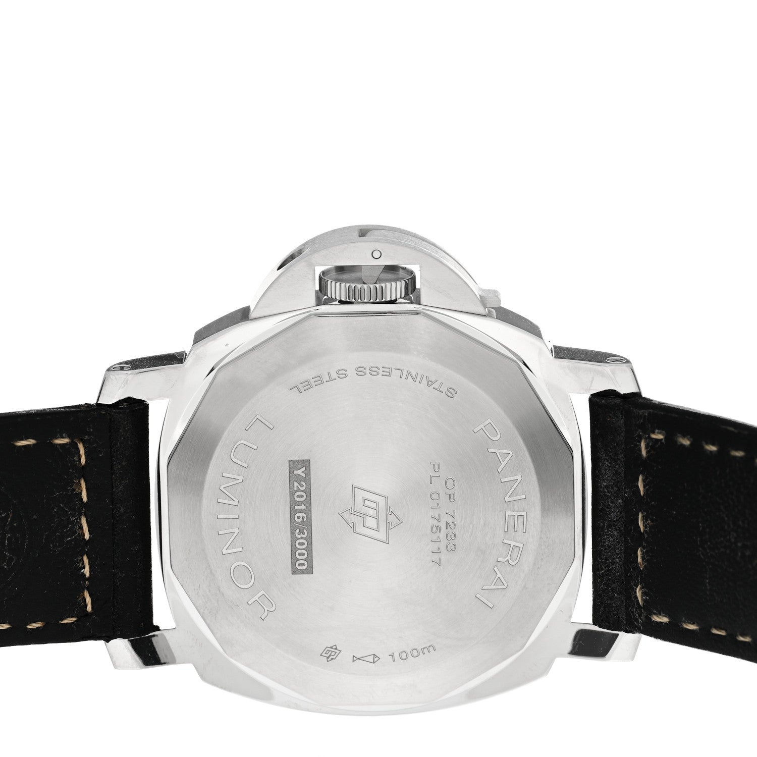 Panerai Stainless Steel Calfskin 44mm Luminor Logo Manual Winding Watch Black PAM01084 4 of 7