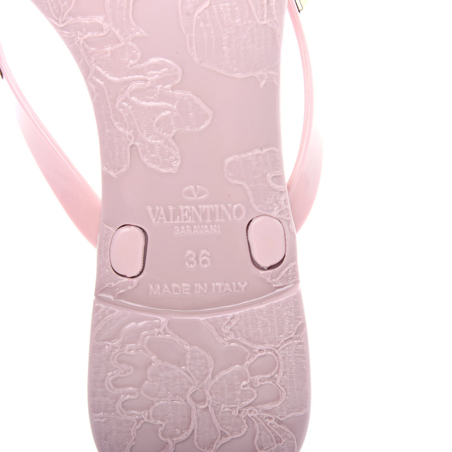 PVC Jelly Rockstud Bow Thong Sandals 36 Water Rose