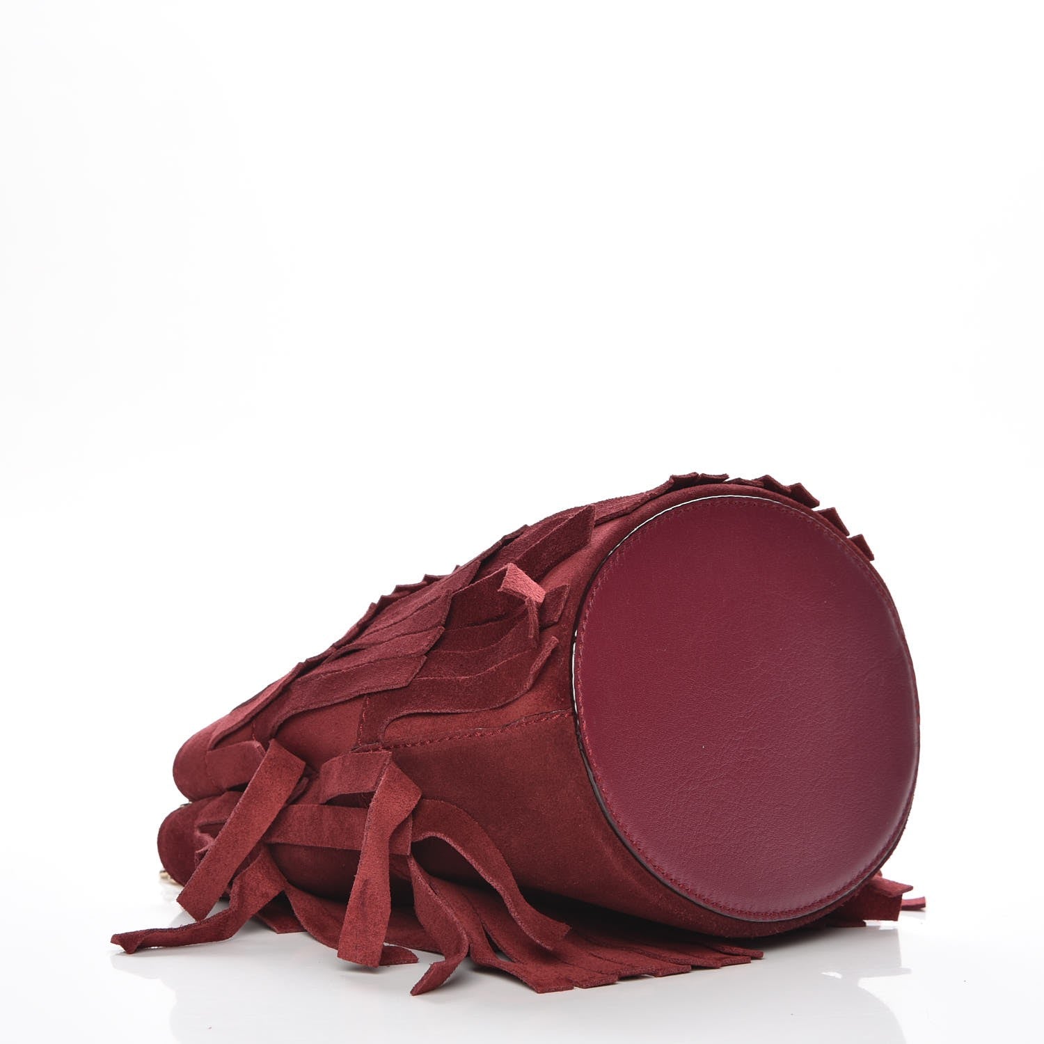 Burberry Suede Fringe Baby Bucket Bag Cherry 4 of 7