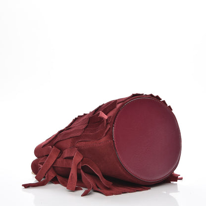 Burberry Suede Fringe Baby Bucket Bag Cherry 4 of 7