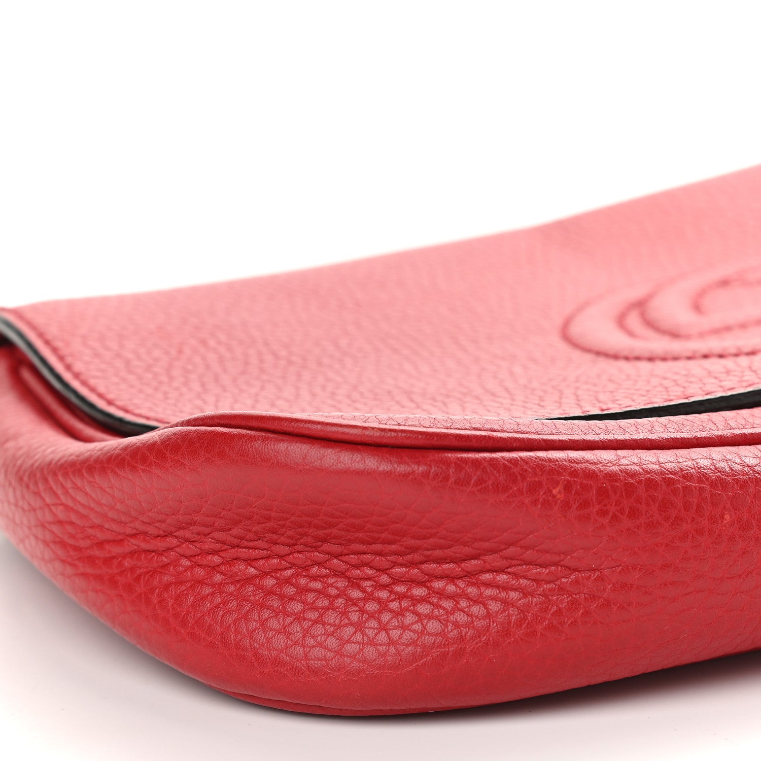 Gucci Pebbled Calfskin Medium Soho Flap Crossbody Tabasco Red 8 of 12