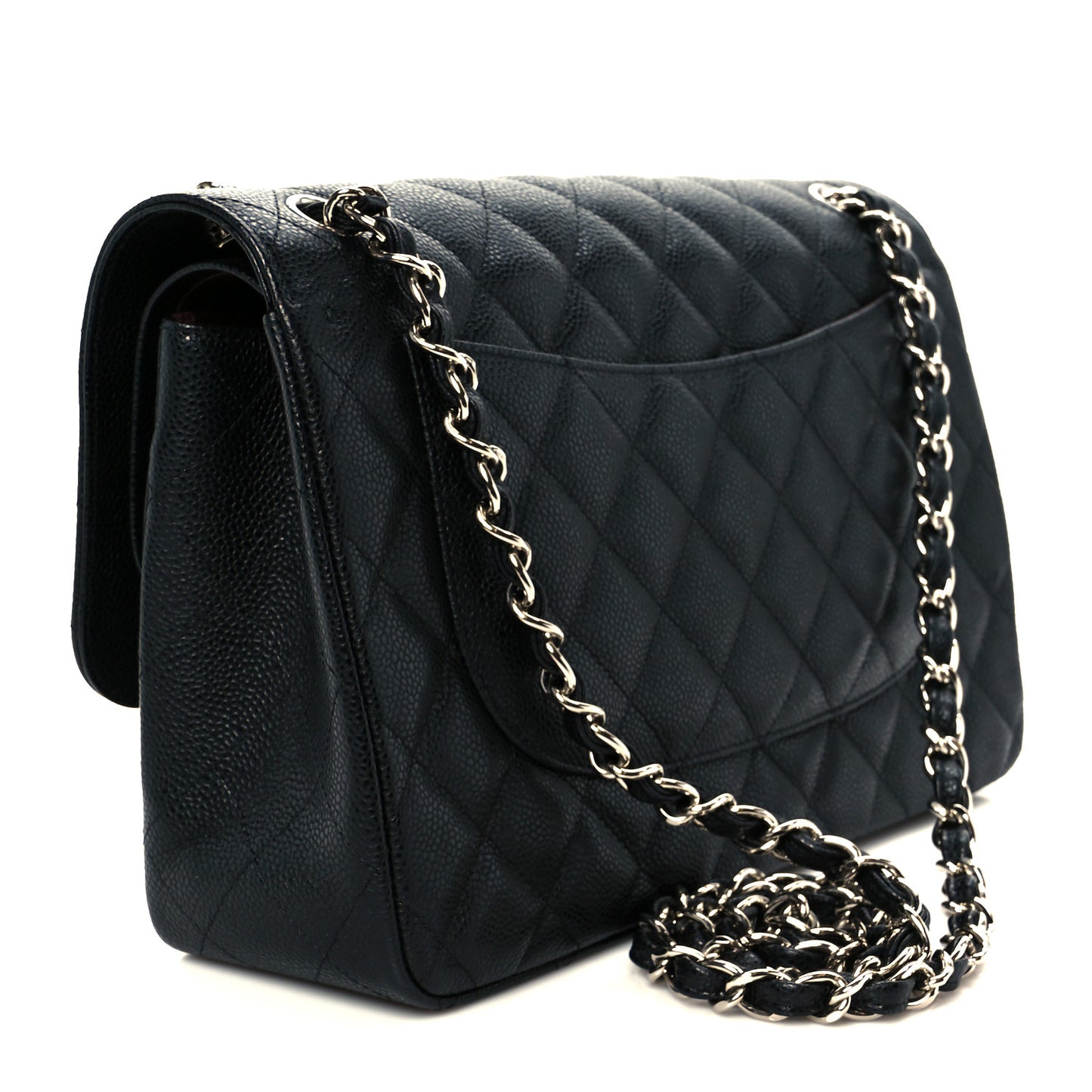 Caviar Quilted Jumbo Double Flap Black