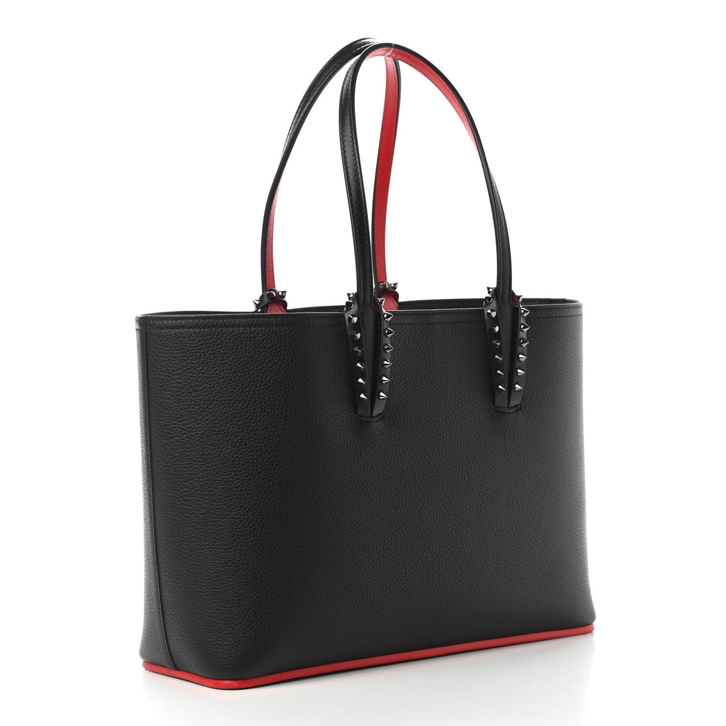 Calfskin Spikes Small East West Cabata Tote Black