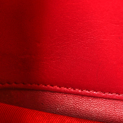 Chanel Lambskin Quilted Large Gusset Zip Around Wallet Red 14 of 19