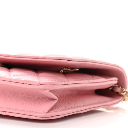 Chanel Caviar Quilted Wallet on Chain WOC Light Pink 10 of 10