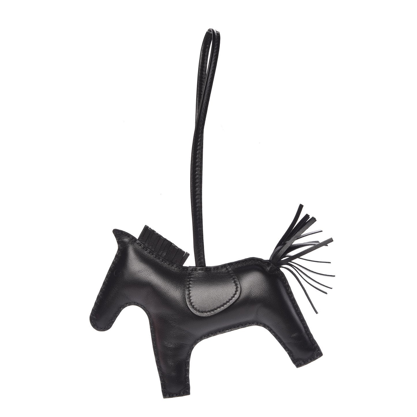 Milo Lambskin Grigri Rodeo Horse Bag Charm GM So Black