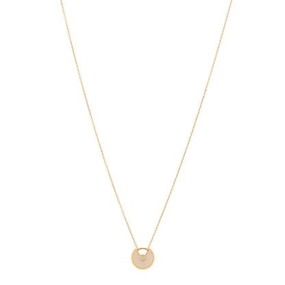 Cartier 18K Yellow Gold Diamond Mother of Pearl XS Amulette de Cartier Pendant Necklace 1 of 3