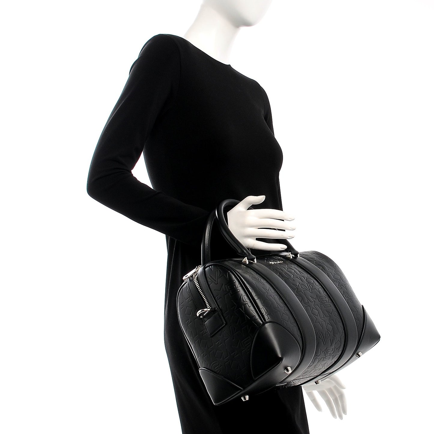 Calfskin Star Embossed Medium Lucrezia Black
