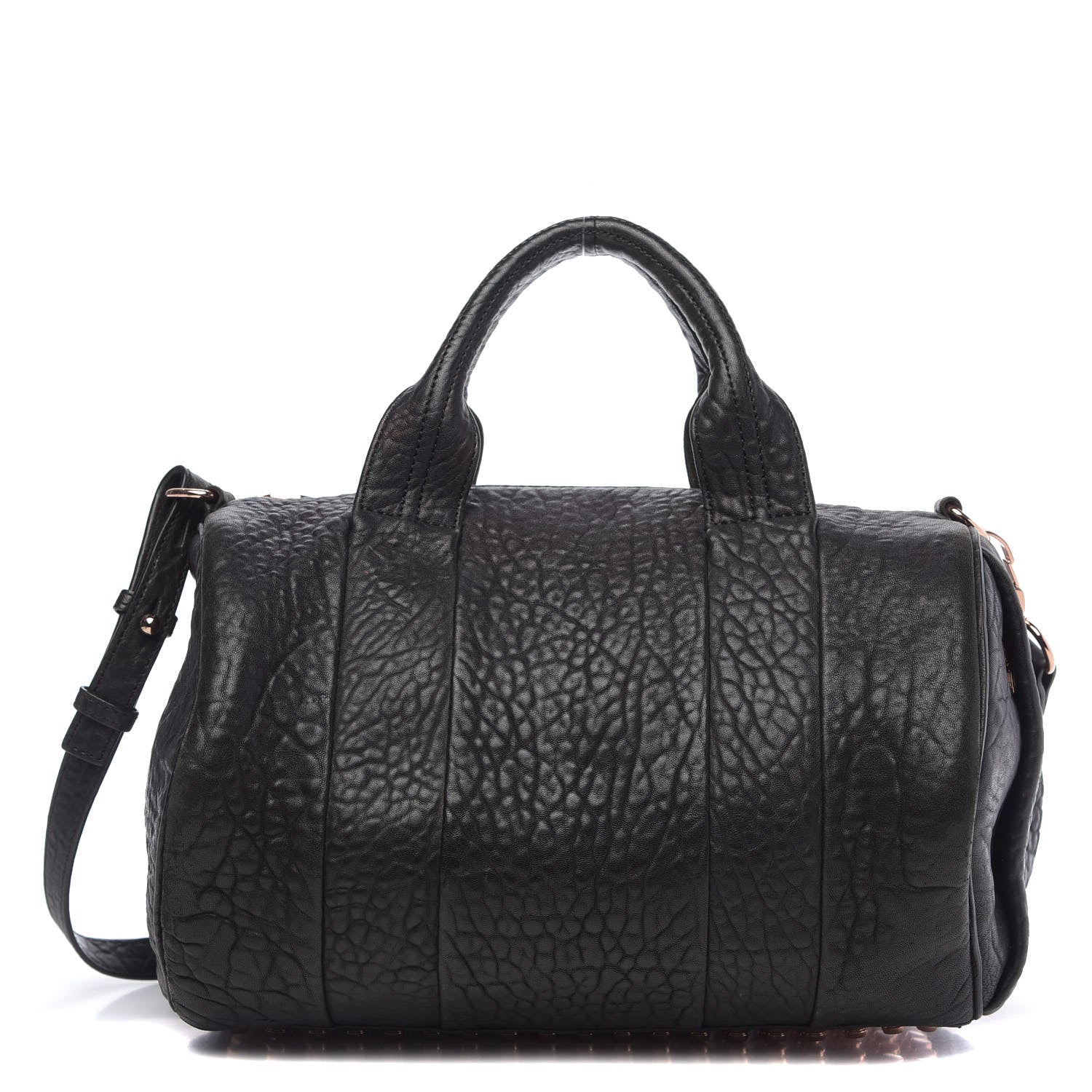 Alexander Wang Pebbled Lambskin Rocco Black Rose Gold Hardware 1 of 15