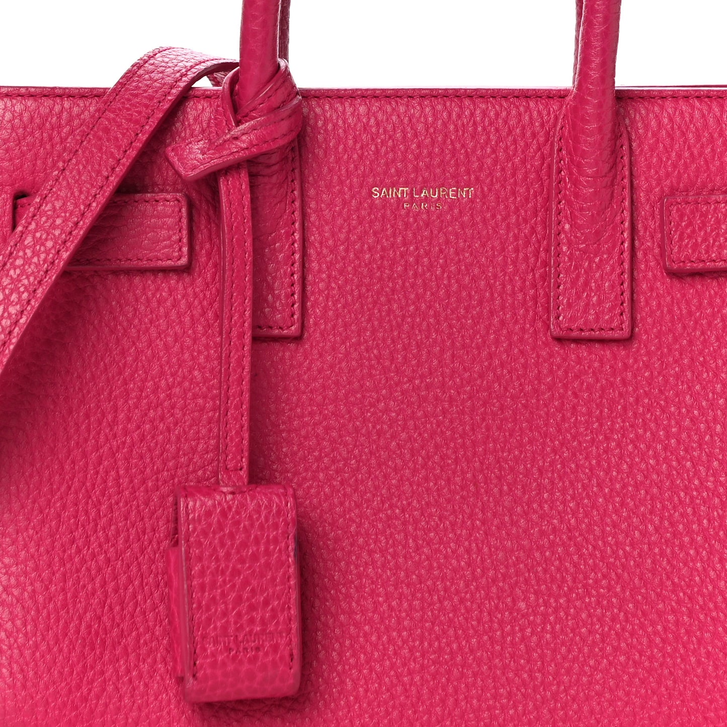 Grained Calfskin Nano Sac De Jour Fuchsia
