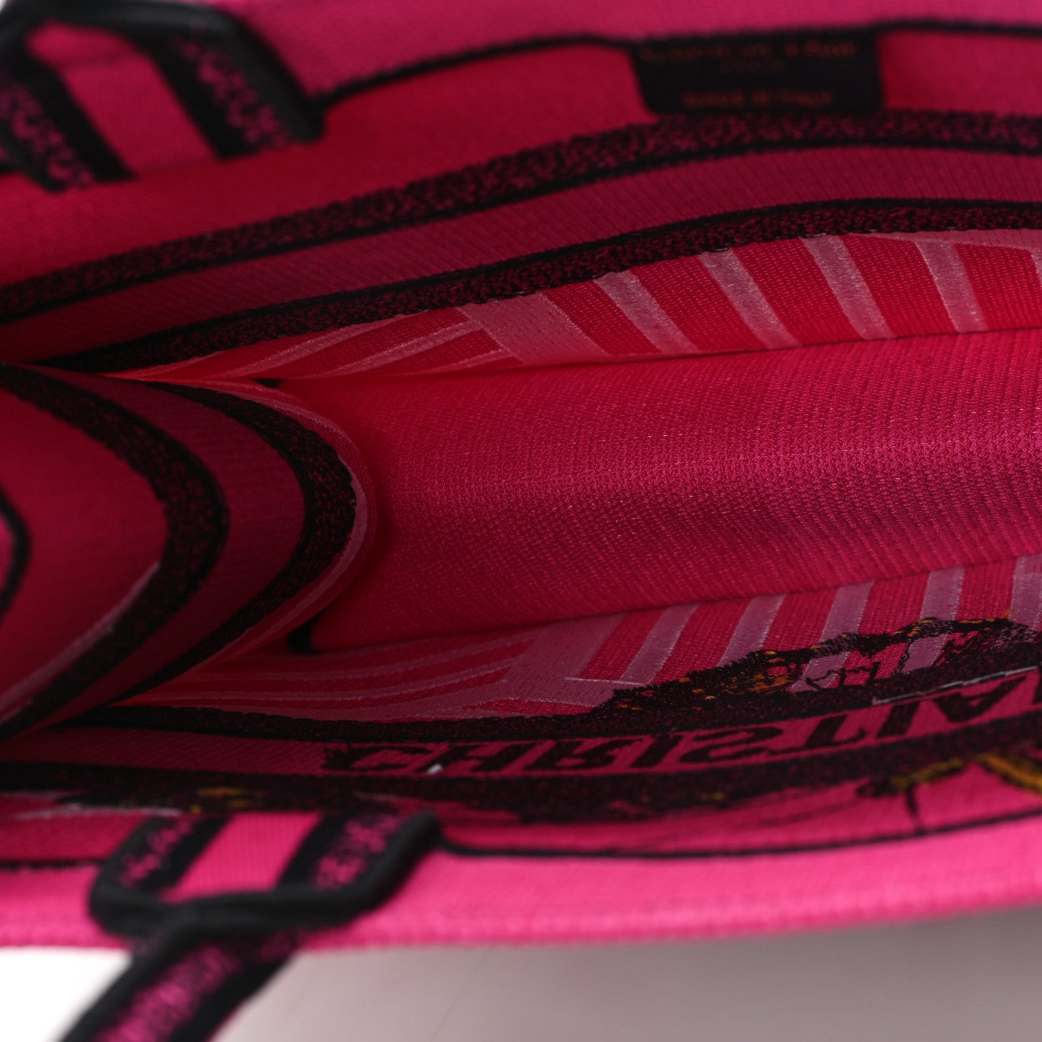 Christian Dior Canvas Embroidered Medium Jungle Pop Book Tote Fuchsia Multicolor 5 of 11